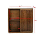 JVNOXK Buffet de style médiéval de 31 pouces avec deux portes coulissantes et garniture en bois massif, convient aux salons et cuisines, finition noyer