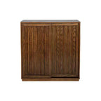 JVNOXK Buffet de style médiéval de 31 pouces avec deux portes coulissantes et garniture en bois massif, convient aux salons et cuisines, finition noyer