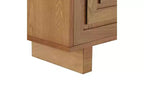 JVNOXK Buffet moderne à 4 portes en MDF et placage de frêne, doté de poignées métalliques et de finitions naturelles, parfait pour les salles à manger
