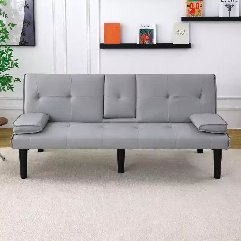 TUYOHW Canapé-lit convertible, canapé-lit futon moderne 67" avec porte-gobelet, canapé-lit pour petits espaces, appartements et bureaux