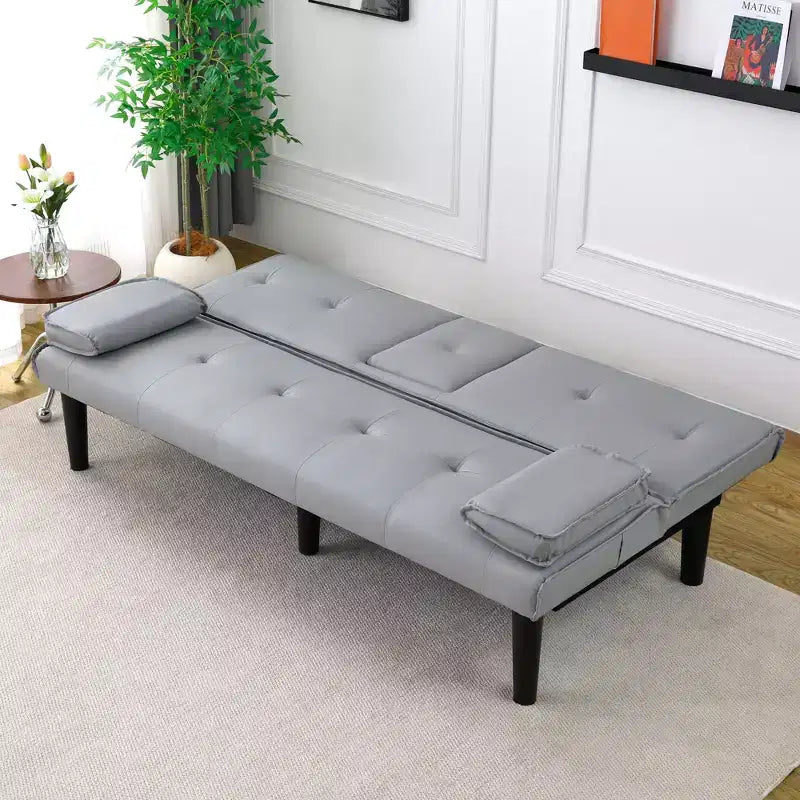 TUYOHW Canapé-lit convertible, canapé-lit futon moderne 67" avec porte-gobelet, canapé-lit pour petits espaces, appartements et bureaux