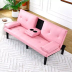 TUYOHW Canapé-lit convertible, canapé-lit futon moderne 67" avec porte-gobelet, canapé-lit pour petits espaces, appartements et bureaux