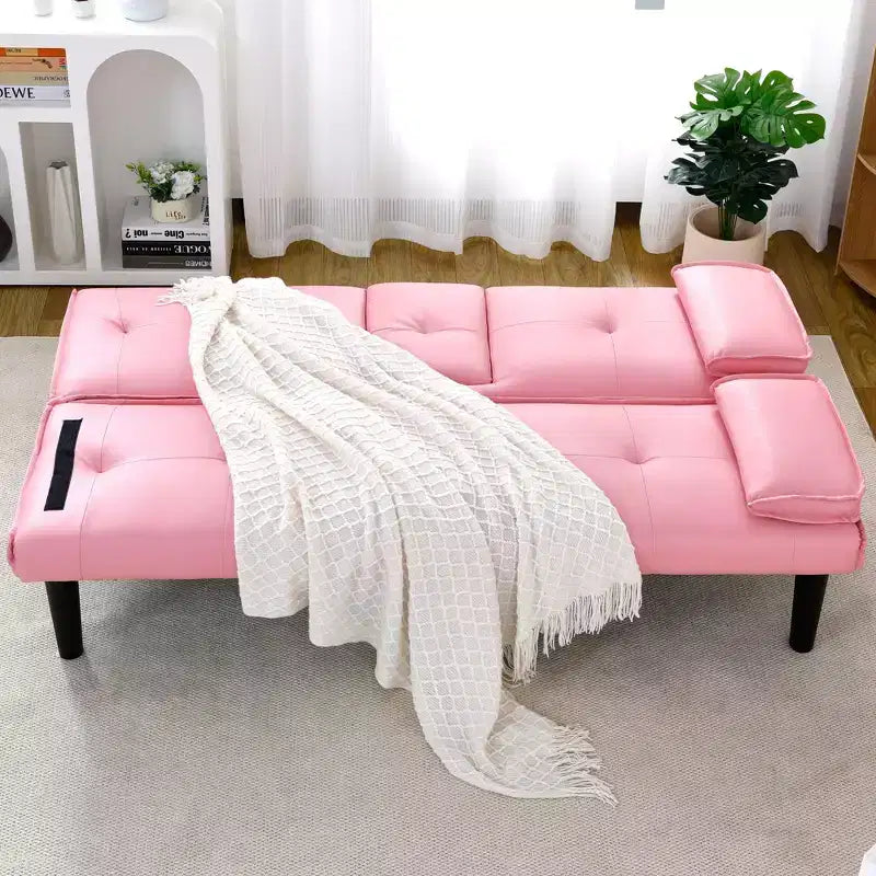 TUYOHW Canapé-lit convertible, canapé-lit futon moderne 67" avec porte-gobelet, canapé-lit pour petits espaces, appartements et bureaux