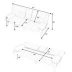 TUYOHW Canapé-lit convertible, canapé-lit futon moderne 67" avec porte-gobelet, canapé-lit pour petits espaces, appartements et bureaux