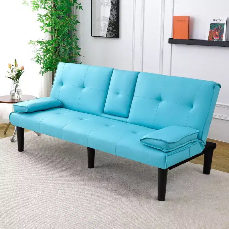 TUYOHW Canapé-lit convertible, canapé-lit futon moderne 67" avec porte-gobelet, canapé-lit pour petits espaces, appartements et bureaux