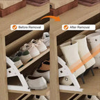 Meuble à chaussures avec 4 tiroirs basculants, organisateur de chaussures moderne et étroit avec étagères réglables, meuble à chaussures pour entrée, salon, couloir