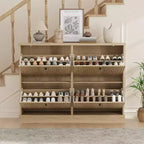 Meuble à chaussures avec 4 tiroirs basculants, organisateur de chaussures moderne et étroit avec étagères réglables, meuble à chaussures pour entrée, salon, couloir