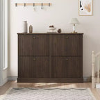 Meuble à chaussures avec 4 tiroirs basculants, organisateur de chaussures moderne et étroit avec étagères réglables, meuble à chaussures pour entrée, salon, couloir
