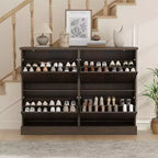 Meuble à chaussures avec 4 tiroirs basculants, organisateur de chaussures moderne et étroit avec étagères réglables, meuble à chaussures pour entrée, salon, couloir