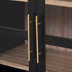 sumyeg 71 Grande Armoire de Cuisine Haute Cintrée avec Portes Vitrées, Étagères Réglables et 2 Grands Tiroirs