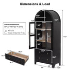 sumyeg 71 Grande Armoire de Cuisine Haute Cintrée avec Portes Vitrées, Étagères Réglables et 2 Grands Tiroirs