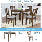 sumyeg Ensemble de 5 pièces de table de salle à manger en bois avec 4 chaises pour cuisine ou salle à manger