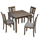 sumyeg Ensemble de 5 pièces de table de salle à manger en bois avec 4 chaises pour cuisine ou salle à manger