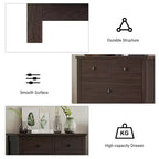 Commode Canellée. Grande Commode 5 Tiroirs avec Poignées et Pieds en Métal Doré. Organisateur de Rangement