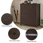 Commode Canellée. Grande Commode 5 Tiroirs avec Poignées et Pieds en Métal Doré. Organisateur de Rangement
