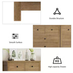 Commode Canellée. Grande Commode 5 Tiroirs avec Poignées et Pieds en Métal Doré. Organisateur de Rangement