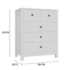 Commode Canellée. Grande Commode 5 Tiroirs avec Poignées et Pieds en Métal Doré. Organisateur de Rangement