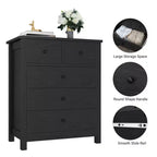 Commode Canellée. Grande Commode 5 Tiroirs avec Poignées et Pieds en Métal Doré. Organisateur de Rangement