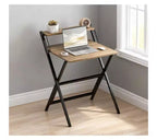 Bureau d'étude pliable TUYOHW, bureau d'ordinateur pliable avec étagère pour moniteur, cadre en acier en forme de X, bureau d'écriture pour le bureau à domicile, l'étude, les petits espaces.