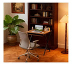 Bureau d'étude pliable TUYOHW, bureau d'ordinateur pliable avec étagère pour moniteur, cadre en acier en forme de X, bureau d'écriture pour le bureau à domicile, l'étude, les petits espaces.