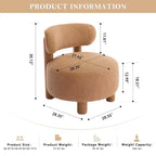 TUYOHW Chaise d'appoint moderne ronde avec dossier incurvé, chaise de lecture rembourrée épaisse avec pieds en bois, chaise d'appoint confortable pour salon, chambre à coucher