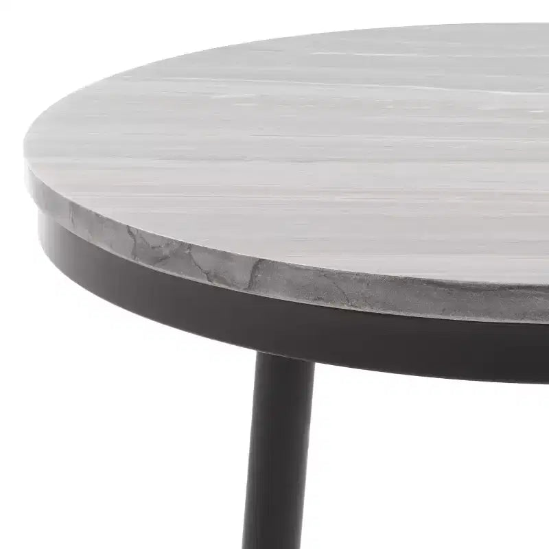 Table d'appoint en marbre Nylah - ACC3716 - Marbre gris/Noir - Safavieh