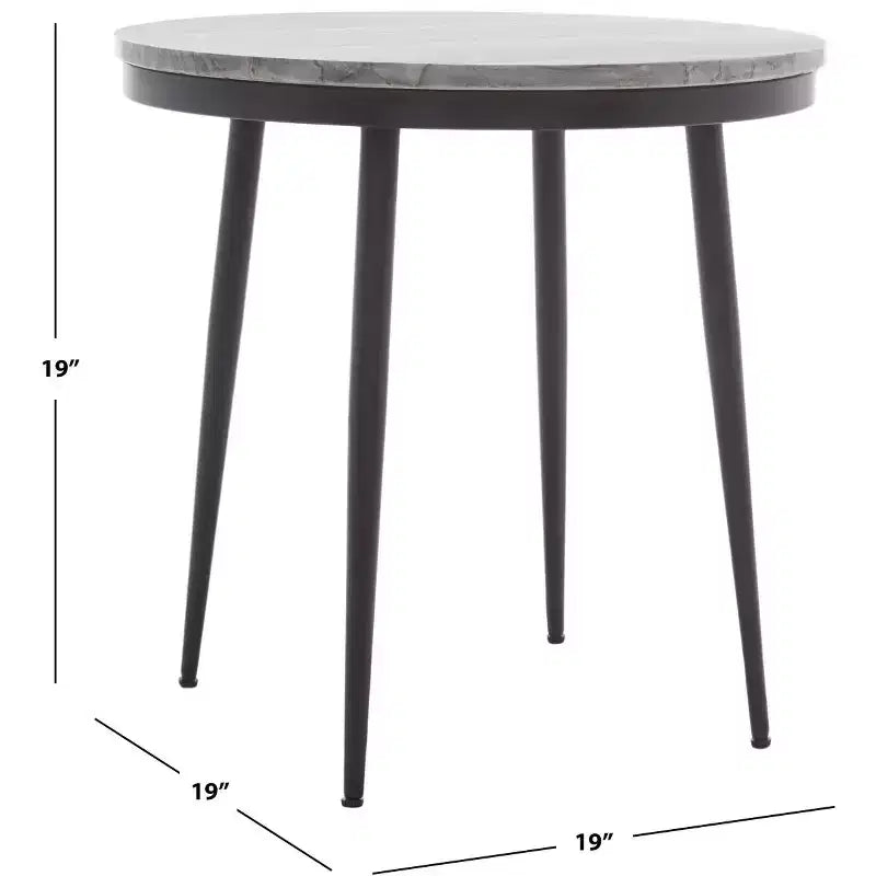 Table d'appoint en marbre Nylah - ACC3716 - Marbre gris/Noir - Safavieh