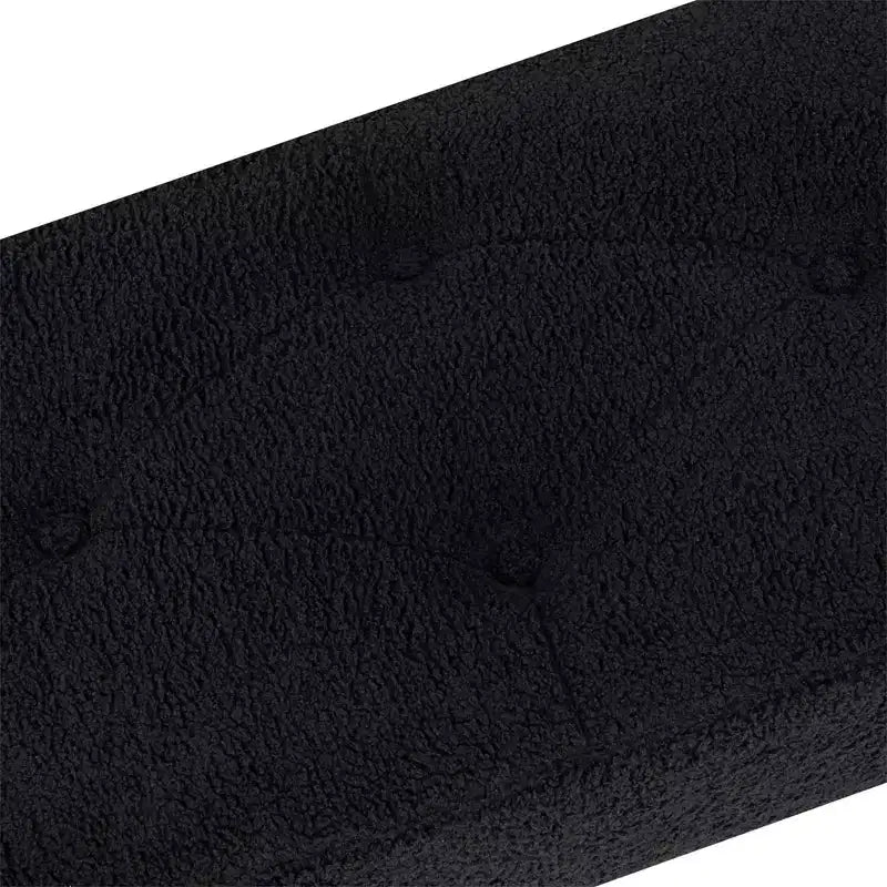 Banc Rembourré en Fausse Peau de Mouton Tufté Furniliving avec Boutons et Pieds en Métal pour Chambre/Entrée/Couloir
