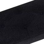 Banc Rembourré en Fausse Peau de Mouton Tufté Furniliving avec Boutons et Pieds en Métal pour Chambre/Entrée/Couloir