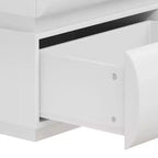 JVNOXK Commode 6 tiroirs de 109 cm pour chambre à coucher, sans poignée, style moderne, grand espace de rangement, convient pour les chambres et les salons, blanche