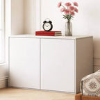 Gaoyangjiaju Commode moderne crème à 3 tiroirs de 80 cm, ouverture par pression, petite table de chevet de chambre, armoire de rangement