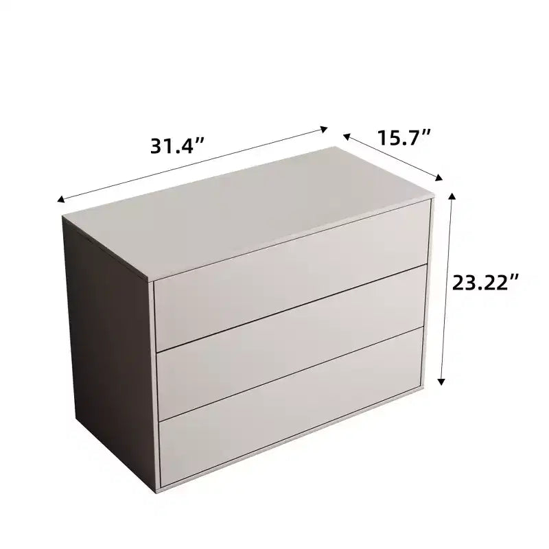 Gaoyangjiaju Commode moderne crème à 3 tiroirs de 80 cm, ouverture par pression, petite table de chevet de chambre, armoire de rangement