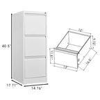 Acekool Meuble de classement vertical à 3 tiroirs avec serrure, robuste, pour bureau à domicile