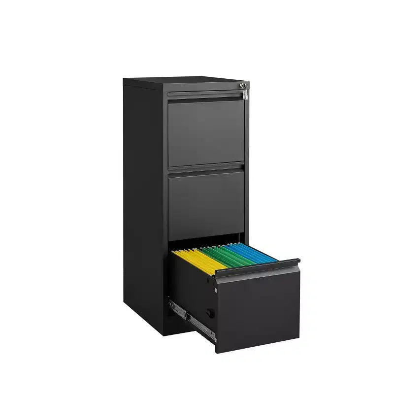Acekool Meuble de classement vertical à 3 tiroirs avec serrure, robuste, pour bureau à domicile