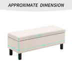 Banc de rangement rectangulaire capitonné en lin Furniliving avec capitonnage, grande capacité, pour chambre/entrée/couloir