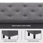 Banc de rangement rectangulaire capitonné en lin Furniliving avec capitonnage, grande capacité, pour chambre/entrée/couloir
