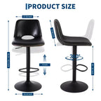 Lot de 2 tabourets de bar pivotants modernes et réglables avec dossier, chaises de comptoir en similicuir pour îlot de cuisine, salle à manger ou salon
