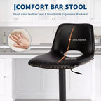 Lot de 2 tabourets de bar pivotants modernes et réglables avec dossier, chaises de comptoir en similicuir pour îlot de cuisine, salle à manger ou salon