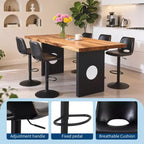 Lot de 2 tabourets de bar pivotants modernes et réglables avec dossier, chaises de comptoir en similicuir pour îlot de cuisine, salle à manger ou salon
