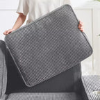 Canapé moderne en velours côtelé TUYOHW de 213 cm, canapé 3 places avec 2 porte-gobelets pour salon, chambre, bureau, appartement, gris
