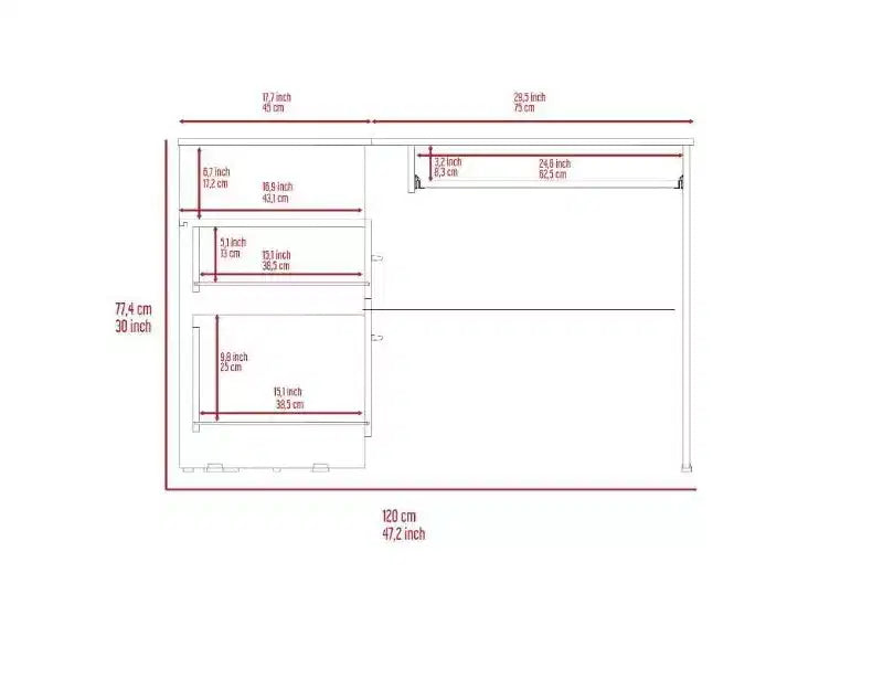 TUYOHW Bureau d'angle en L, Bureau informatique avec deux tiroirs et rangement pour UC, Étagère pour clavier, Étagère de rangement ouverte, Bureau d'écriture pour bureau, chambre à coucher