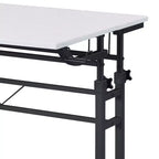 TUYOHW Bureau roulant, bureau d'étude avec plateau réglable en hauteur, étagère mobile, roulettes verrouillables, porte-gobelet, support de casque, bureau pour le bureau