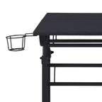 TUYOHW Bureau roulant, bureau d'étude avec plateau réglable en hauteur, étagère mobile, roulettes verrouillables, porte-gobelet, support de casque, bureau pour le bureau