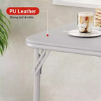 Table de cartes pliante de 34 pouces avec pieds escamotables et plateau rembourré en PU, table de jeu carrée portable pour la maison, les fêtes, les pique-niques (table uniquement)