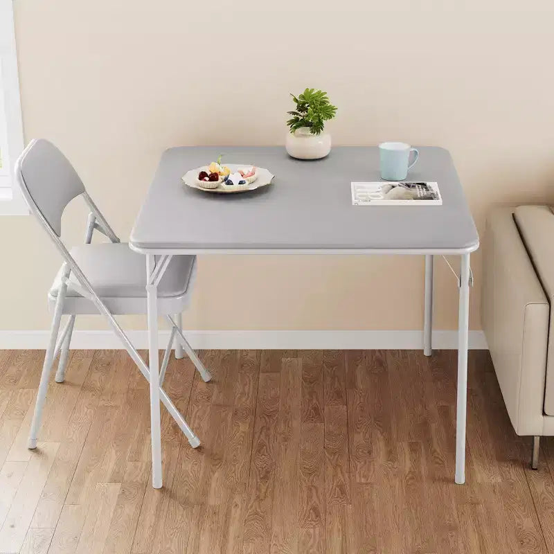 Table de cartes pliante de 34 pouces avec pieds escamotables et plateau rembourré en PU, table de jeu carrée portable pour la maison, les fêtes, les pique-niques (table uniquement)