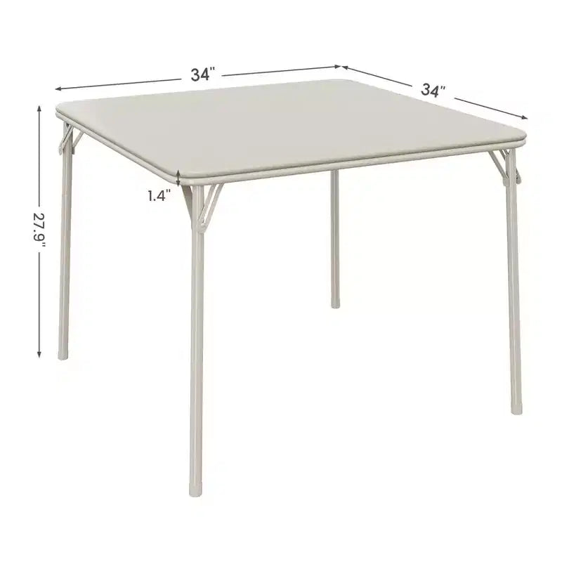 Table de cartes pliante de 34 pouces avec pieds escamotables et plateau rembourré en PU, table de jeu carrée portable pour la maison, les fêtes, les pique-niques (table uniquement)