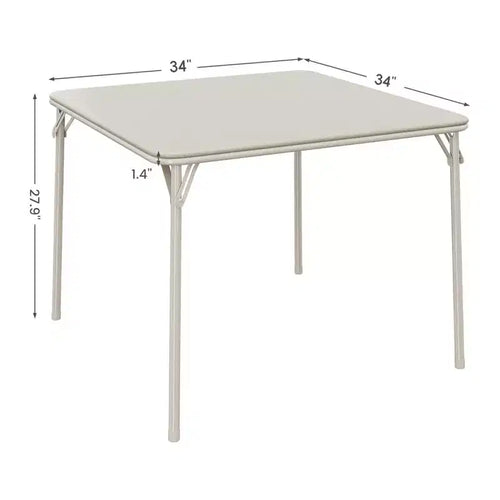 Table de cartes pliante de 34 pouces avec pieds escamotables et plateau rembourré en PU, table de jeu carrée portable pour la maison, les fêtes, les pique-niques (table uniquement)