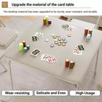 Table de cartes pliante de 34 pouces avec pieds escamotables et plateau rembourré en PU, table de jeu carrée portable pour la maison, les fêtes, les pique-niques (table uniquement)