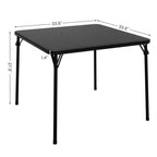 Table de cartes pliante de 34 pouces avec pieds escamotables et plateau rembourré en PU, table de jeu carrée portable pour la maison, les fêtes, les pique-niques (table uniquement)