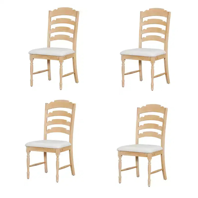 Chaises de salle à manger GDFStudio Terry en bois d'hévéa vintage rembourrées avec dossier dentelé